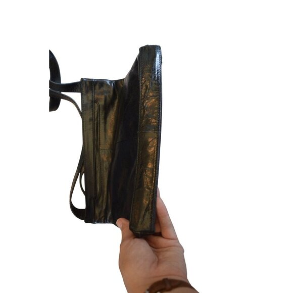 HOBO The Original Cassie Black Genuine Leather Crossbody Bag Boho Whimsigoth - Picture 8 of 8